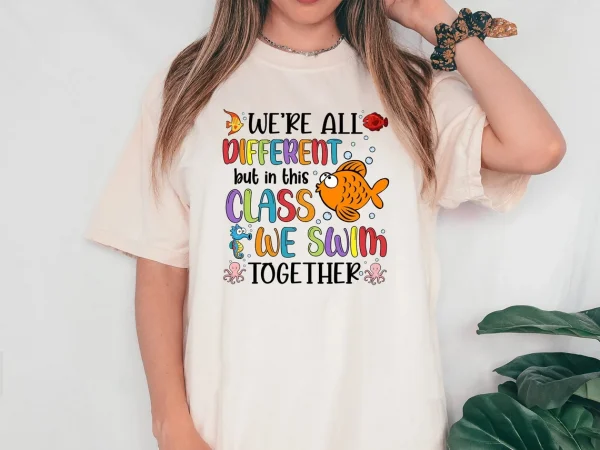 We're All Different But In This Class We Swim Together Halloween T-Shirt