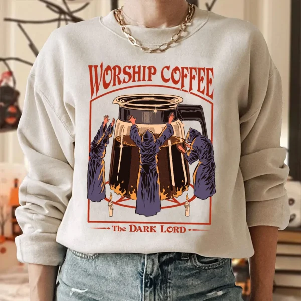 Worship Coffee The Dark Lord Halloween 2022 Shirt