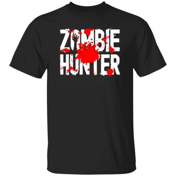 Zombie hunter halloween costume blood splatter shirt