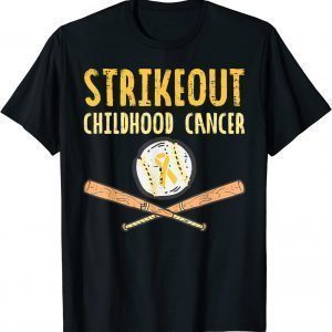 Baseball Strikeout Childhood Cancer Awareness Ribbon Support 2023 Shirt