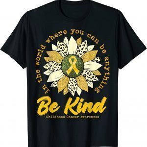 Be Kind Sunflower Gold Childhood Cancer Awareness Ribbon Classic Shirt