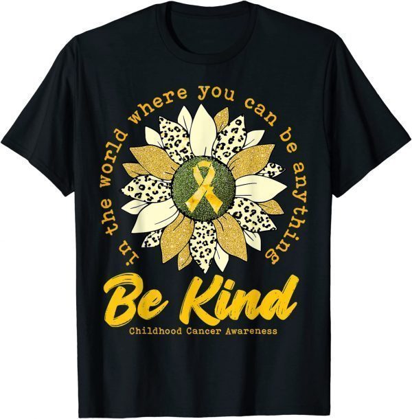 Be Kind Sunflower Gold Childhood Cancer Awareness Ribbon Classic Shirt