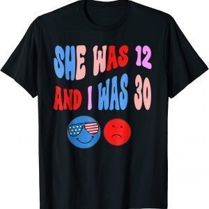 Biden She Was 12 and I Was 30 groovy flag glasses Classic Shirt