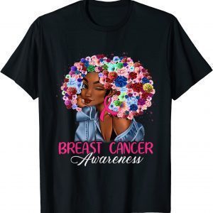 Black Girl Woman Breast Cancer Awareness Pink Ribbon October Classic Shirt