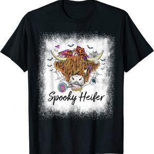 Bleached Spooky Heifer Spooky Vibes Cow Lover Halloween 2022 Shirt