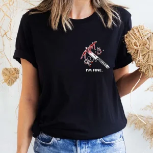 Bloody With Knife I'm Fine Halloween 2022 Shirt