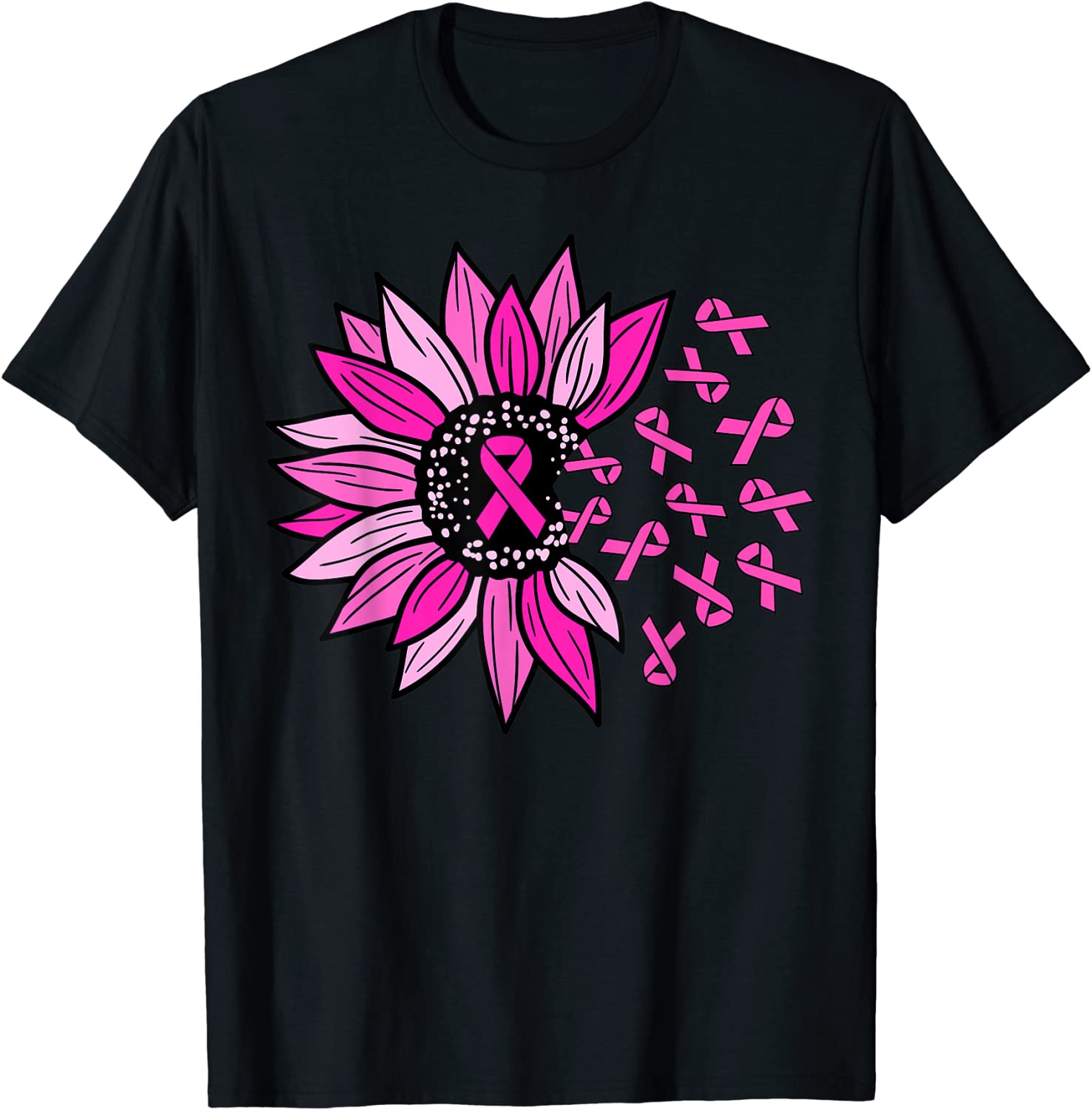 Breast Cancer Awareness Sunflower Pink Ribbon Classic Shirt