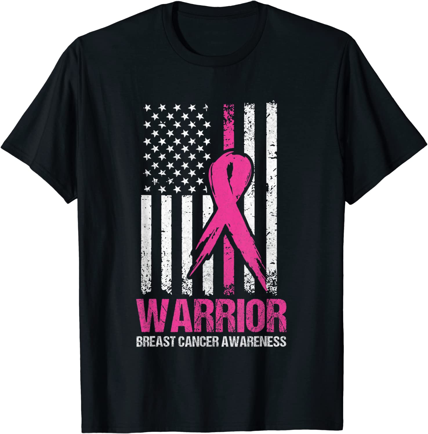 Breast Cancer Awareness Warrior Fighter Pink Ribbon T-Shirt
