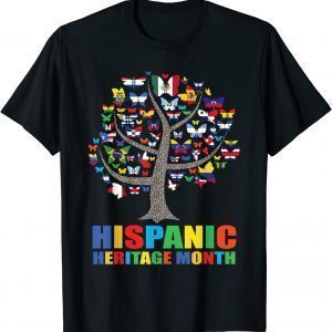 Butterfly Flag National Hispanic Heritage Month Tree Leopard Classic Shirt