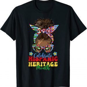 Celebrate Hispanic Heritage Month Messy Bun T-Shirt