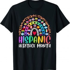 Colorful Hispanic Heritage Month, Leopard Rainbow Flags 2022 Shirt
