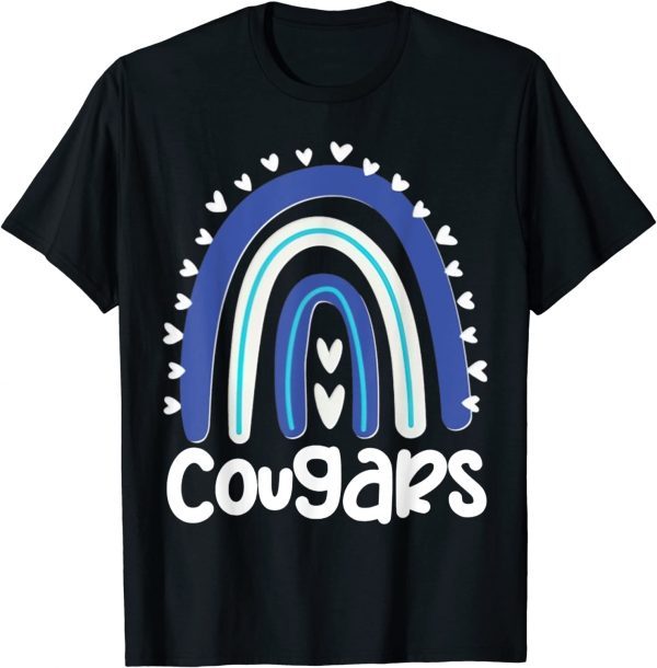 Cougars School Mascot Rainbow Teacher Lover Classic Shirt
