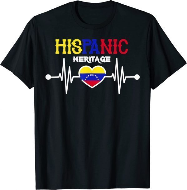 Cute Hispanic Heritage Venezuela Flag Heart Proud Venezuelan 2022 Shirt