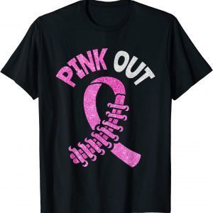 Cute Pink Ribbon Breast Cancer Awareness Football Pink Out Classic Shirt
