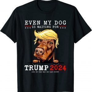 Doberman Dog Even My Dog Is Waiting For Trump 2024 Classic Shirt