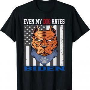 Even My Dog Hates Biden USA Flag With Doberman Dog Classic Shirt