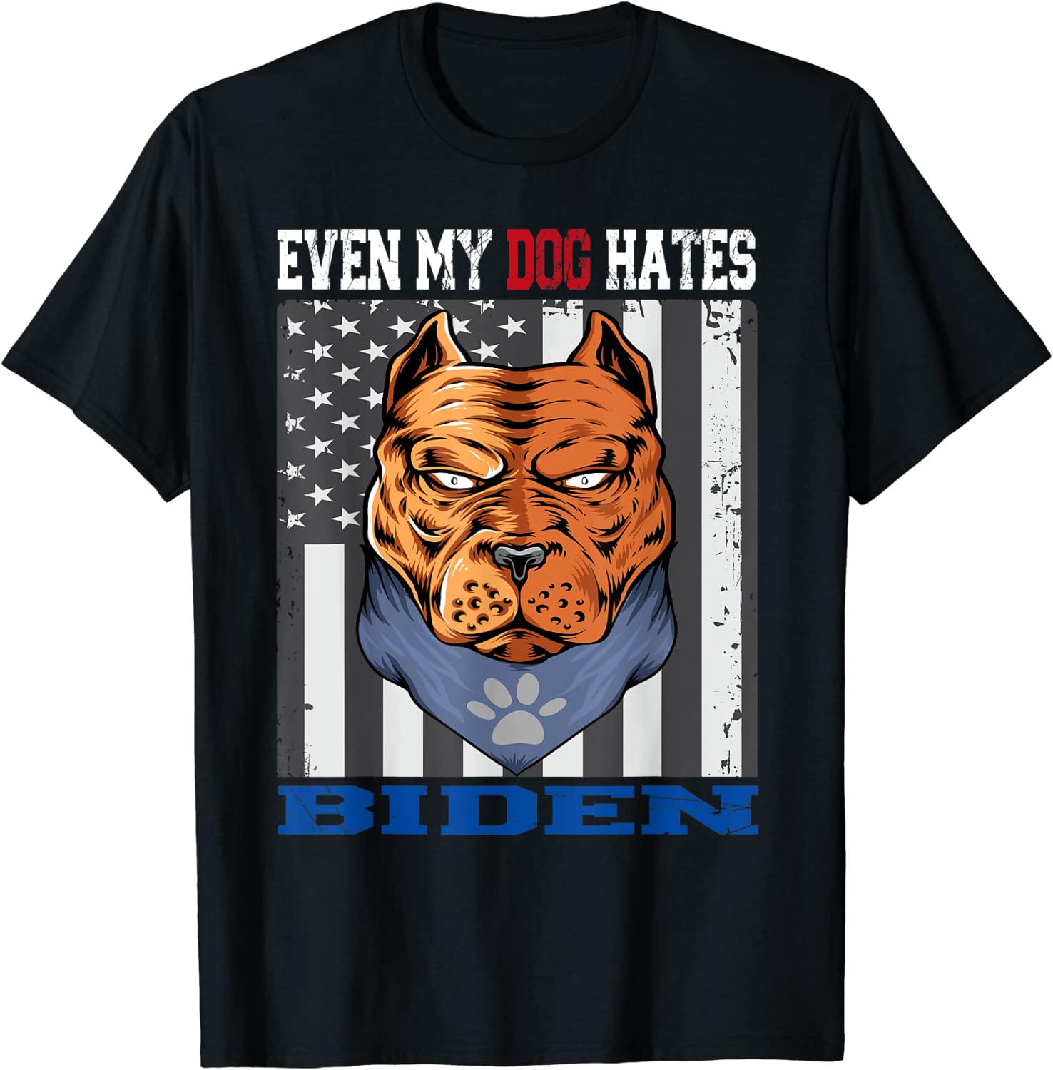 Even My Dog Hates Biden USA Flag With Doberman Dog Classic Shirt