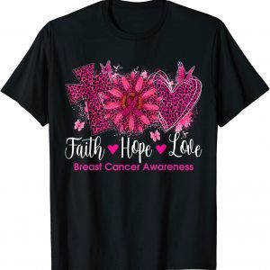 Faith Hope Love Sunflower Breast Cancer Awareness 2022 Shirt