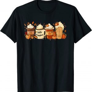Fall Coffee Pumpkin Spice Latte Drinks Autumn Thanksgiving 2023 Shirt