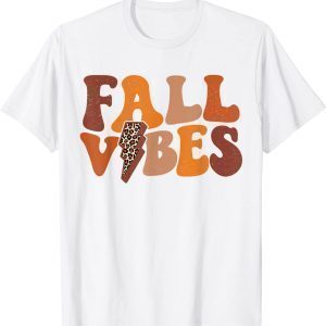 Fall Vibe, Vintage Groovy Fall Season Retro Leopard 2022 Shirt