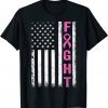 Fight Breast Survivor American Flag Breast Cancer Awareness Classic Shirt