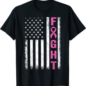 Fight Breast Survivor American Flag Breast Cancer Awareness Classic Shirt
