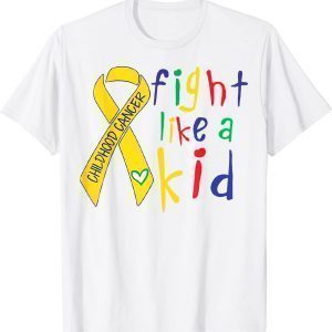 Fight Like Kid Gold Ribbon Childhood Cancer Awareness Classic Shirt