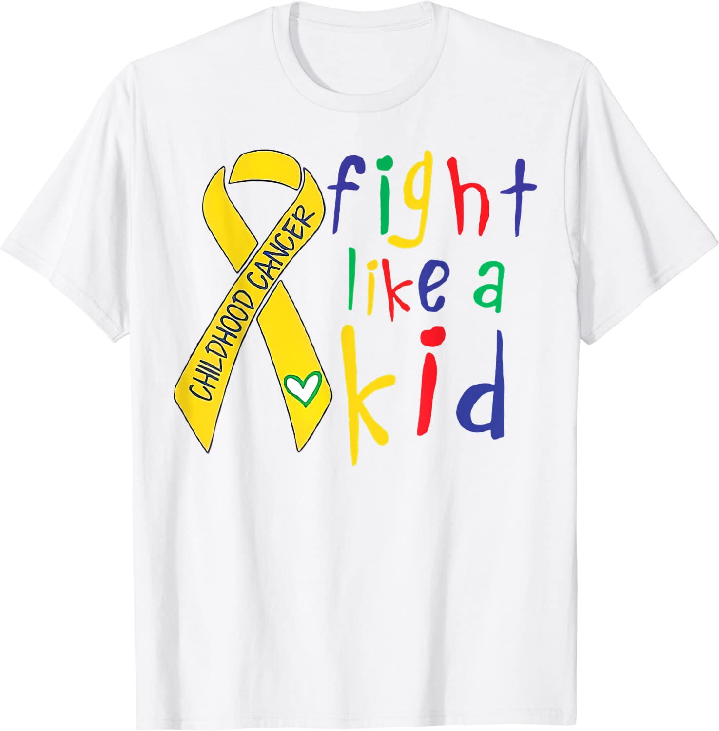 Fight Like Kid Gold Ribbon Childhood Cancer Awareness Classic Shirt