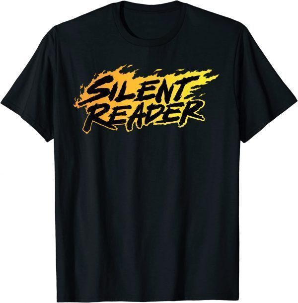 Flaming Silent Reader Design T-Shirt