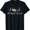 Free Iran Symbol Flag Heartbeat Freedom Love 2022 Shirt