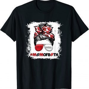 Game Day Cheer Football Cheerleading Retro Mom Of Both Messy 2022 Shirt
