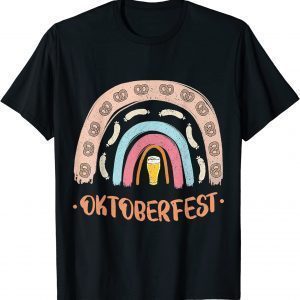 German Oktoberfest Sausage Pretzel Beer Vintage Rainbow Classic Shirt