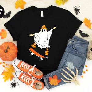 Ghost Skateboard Halloween Classic Shirt