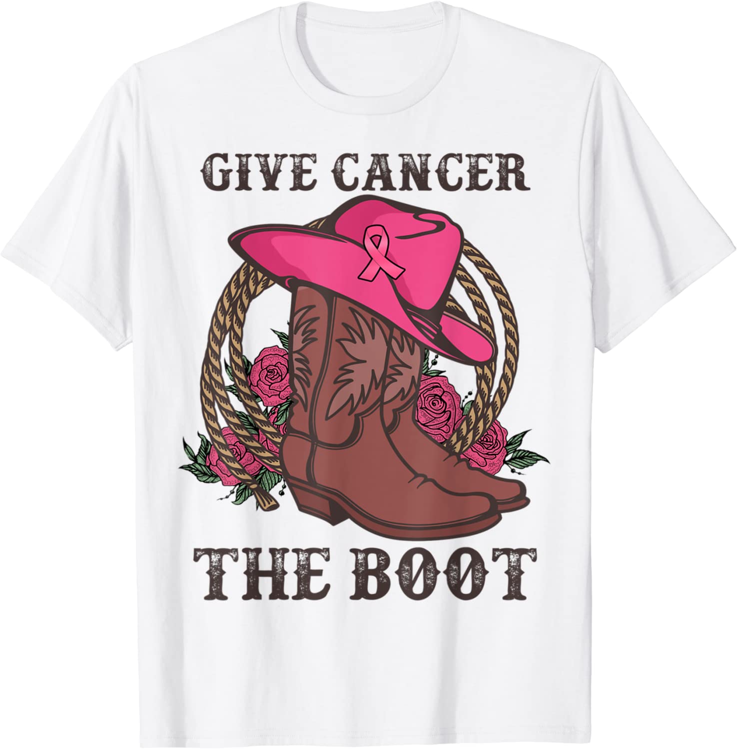 Give Cancer The Boot Breast Cancer Awareness Western Cowboy 2022 Shirt