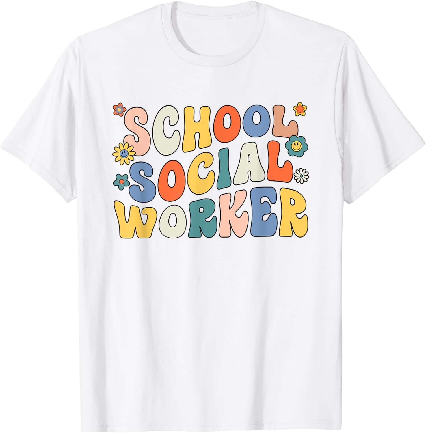 Groovy School Social Worker Coping Skills Back To School 2023 Shirt