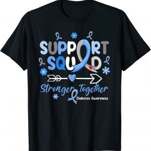 Groovy Support Squad Blue Ribbon Diabetes Awareness 2022 Shirt