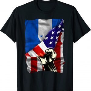 Half American Flag Honduran ROOTS USA Flag Honduras DNA 2022 Shirt