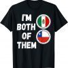 Half Chilean Half Mexican Chileno Heritage Chile Mexico Flag 2023 Shirt