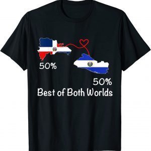 Half Dominican Half Salvadoran Flag Map Love Salvadoran RD 2023 Shirt