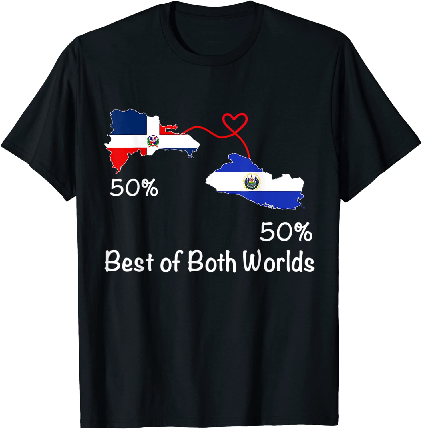 Half Dominican Half Salvadoran Flag Map Love Salvadoran RD 2023 Shirt