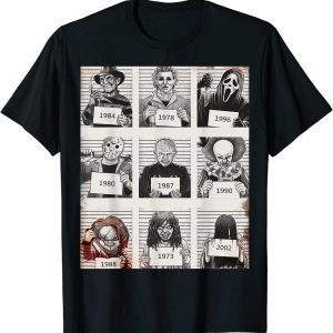 Halloween Creepy Legends Killer Mugshots Horror 2023 Shirt