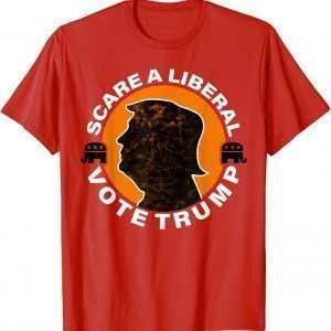 Halloween Scare A Liberal Vote Trump Orange Silhouette 2022 Shirt