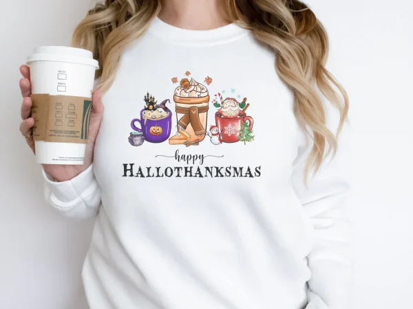 Happy Hallothanksmas, Christmas Coffee, Fall Coffee Halloween 2022 Shirt