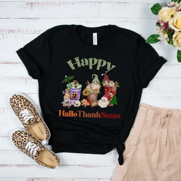 Happy Hallothanksmas, Halloween, Thanksgiving, Christmas 2022 Shirt
