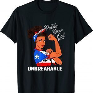 Happy Puerto Rican Girl Unbreakable Heritage Puerto Rico 2022 Shirt
