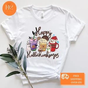 HappyHallothanksmas , Halloween & Merry Christmas , Thanksgiving 2022 Shirt