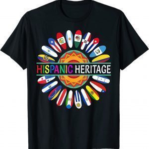 Hispanic Countries Flags Sunflower Hispanic Heritage Month 2023 Shirt