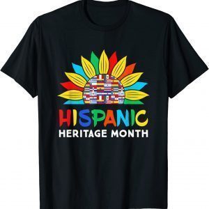 Hispanic Heritage Month Colorful Sunflower Flag Root Latino 2022 Shirt
