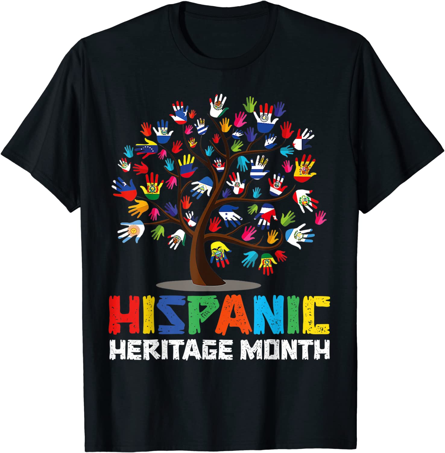 Hispanic Heritage Month Flags - Hand Flag Tree Roots Latino 2022 Shirt