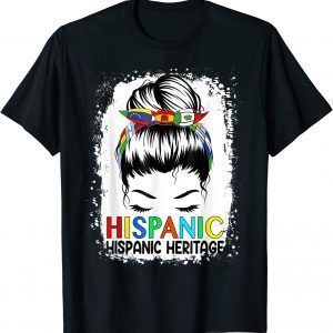 Hispanic Heritage Month Flags Messy Bun Hispanic Classic Shirt